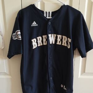 Adidas Kids Navy Brewers Jersey